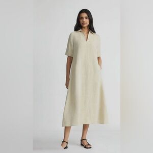 NWT Lafayette 148 Organic Linen Short Sleeve Popover Dress size XS